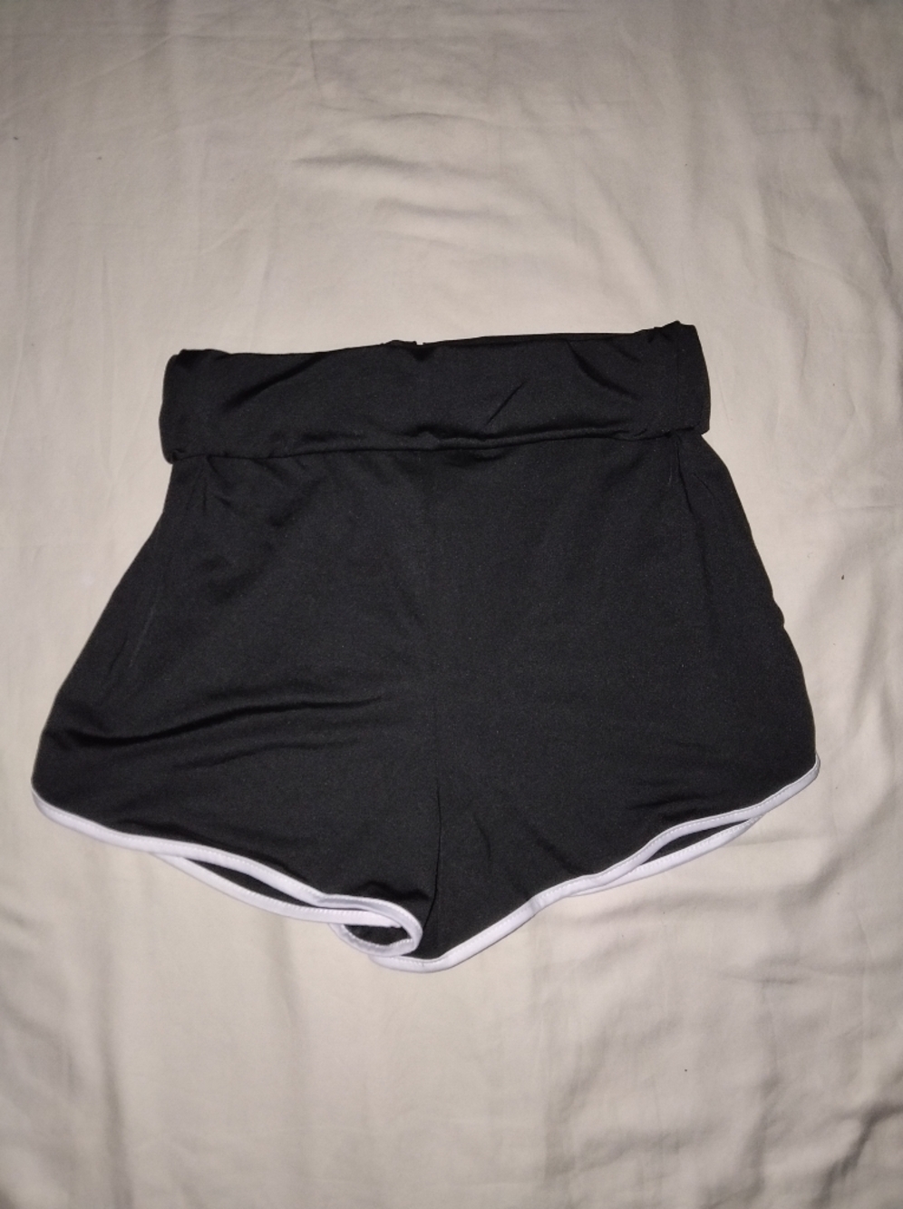 Women’s Black Athletic Shorts with White Trim